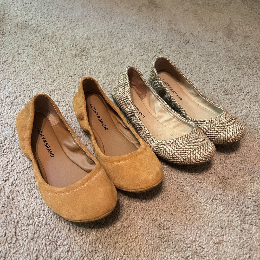 Set of Lucky Brand Ballet Flats size 7